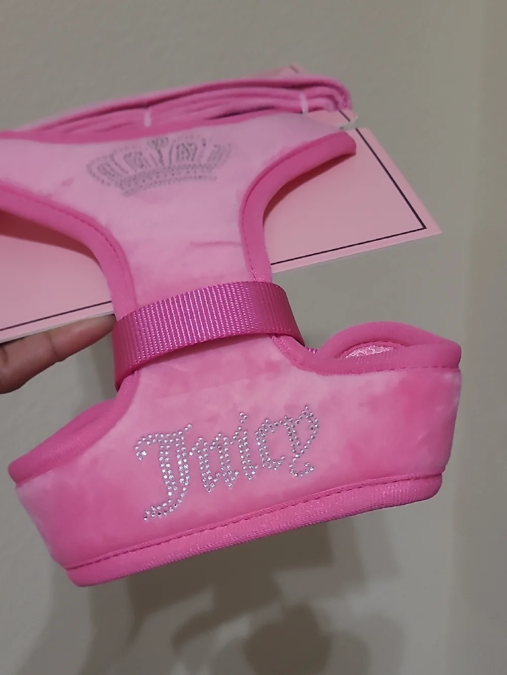 Juicy Couture Pink Dog Harness & Leash Set- Size Medium